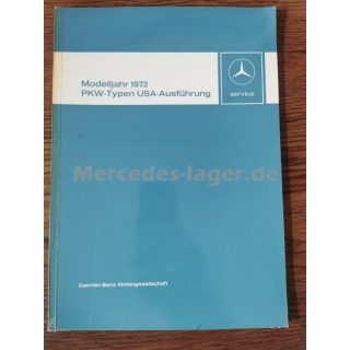 Einfhrungsschrift fr den Kundendienst Modelljahr 1972 PKW-Typen USA-Ausfhrung